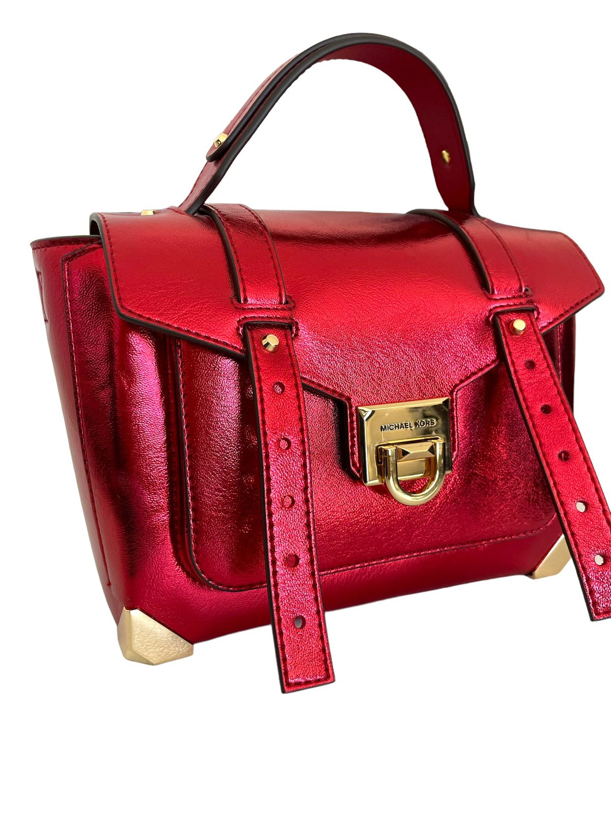 BOLSA MICHAEL KORS ROJO METALICO