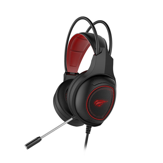 Audífonos Gamer Havit H2239d 3.5mm+usb y luz led roja