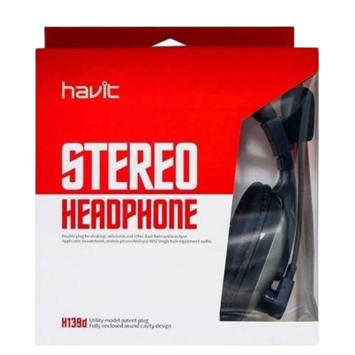 Audífonos Gamer Havit H139d color Plomo 3.5mm con micrófono