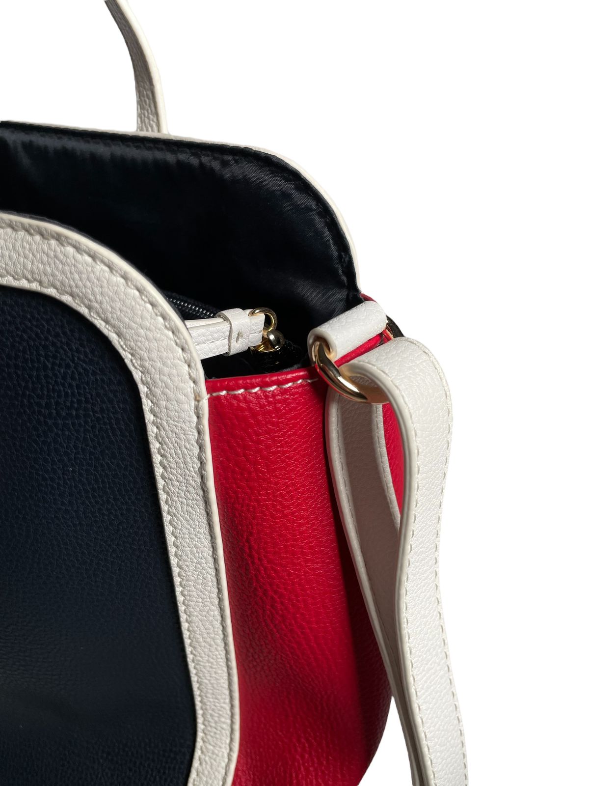 BOLSO DE MANO TOMMY HILFIGER AZUL CON ROJO Y BLANCO HANDBAG