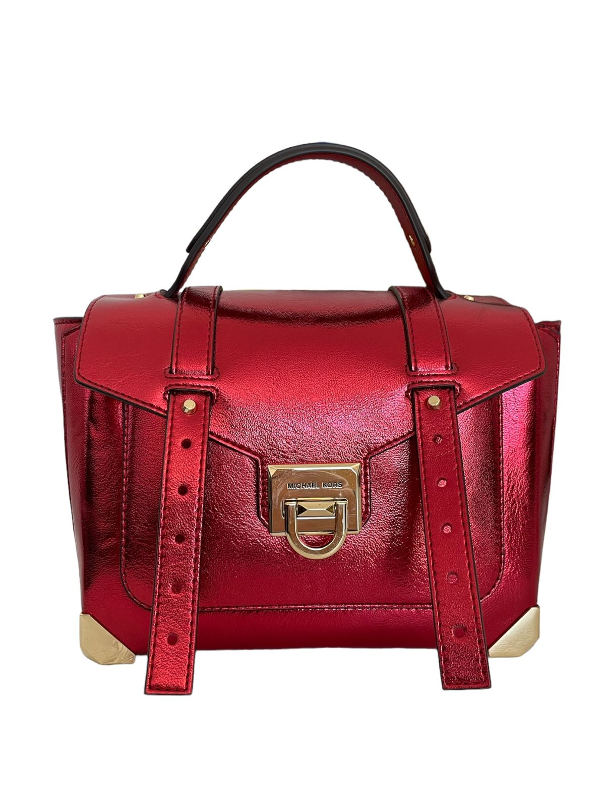 BOLSA MICHAEL KORS ROJO METALICO