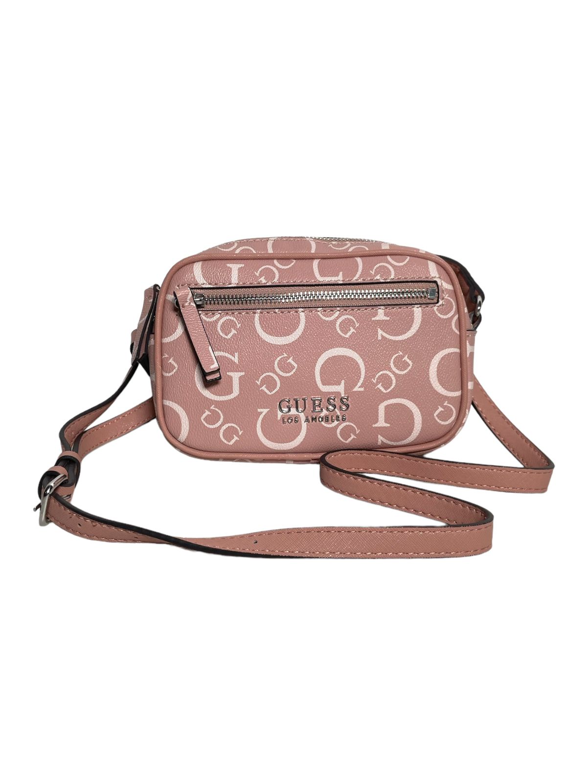 BOLSO GUESS CROSSBODY CON ESTAMPADO DE LA LETRA  OPCIONES: ROSA Y CAFE