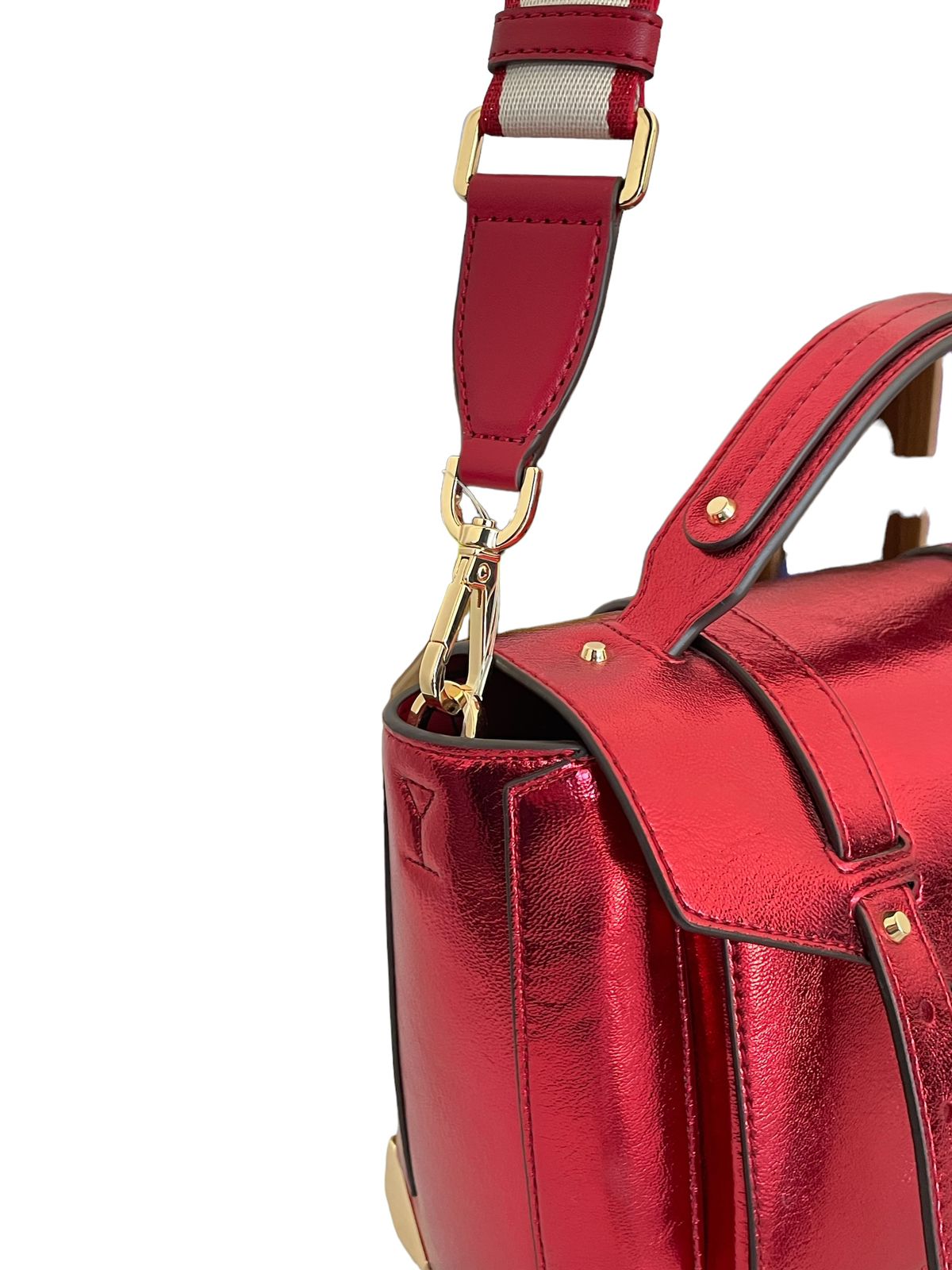 BOLSA MICHAEL KORS ROJO METALICO