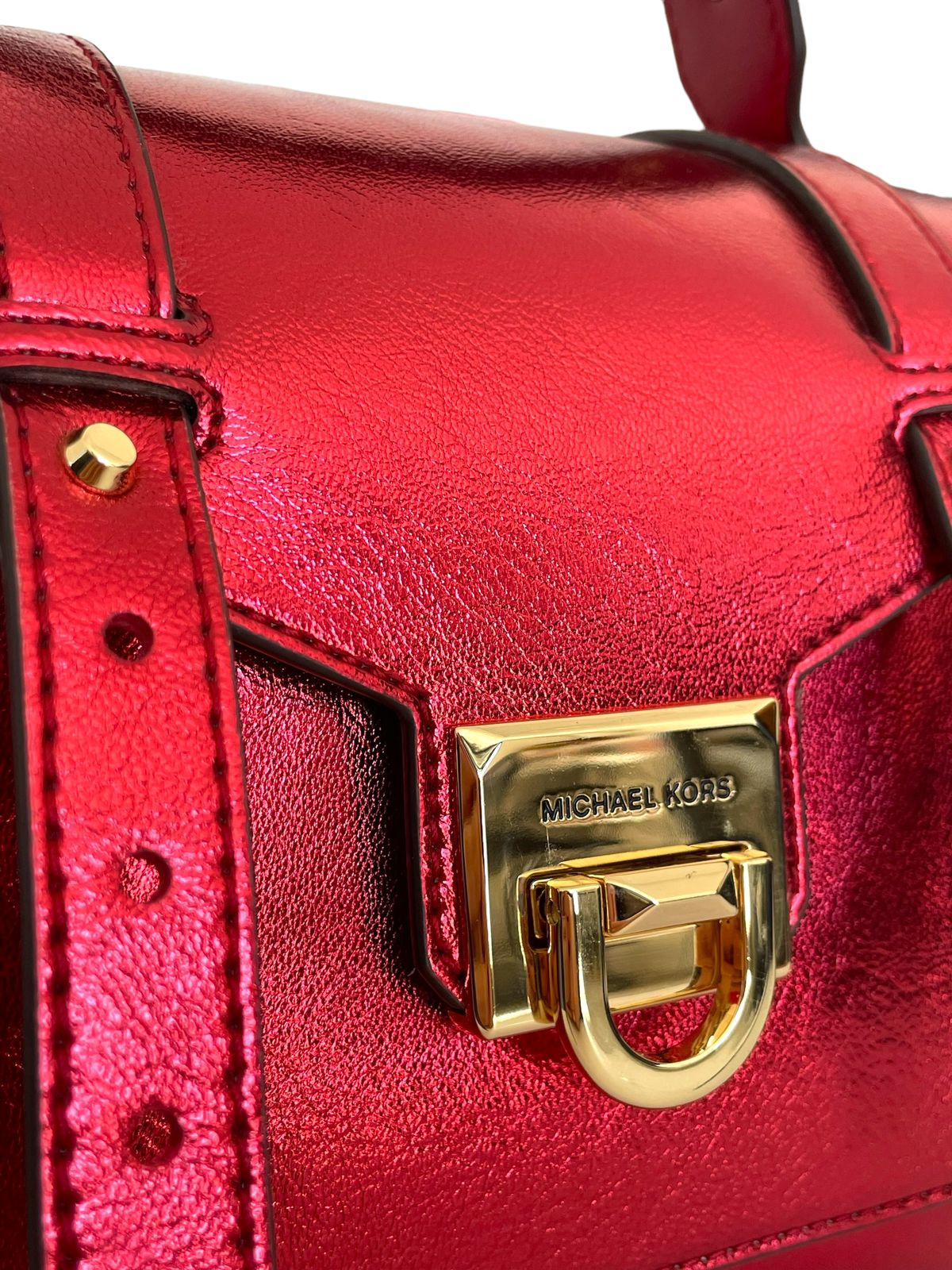 BOLSA MICHAEL KORS ROJO METALICO