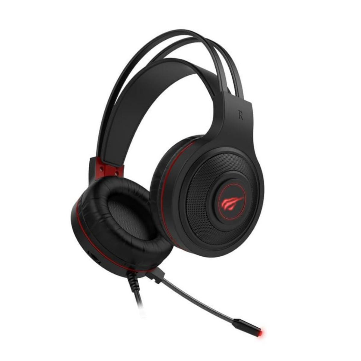 AUDÍFONO GAMER HAVIT H2011D 3.5MM+USB CON LUZ LED ROJA