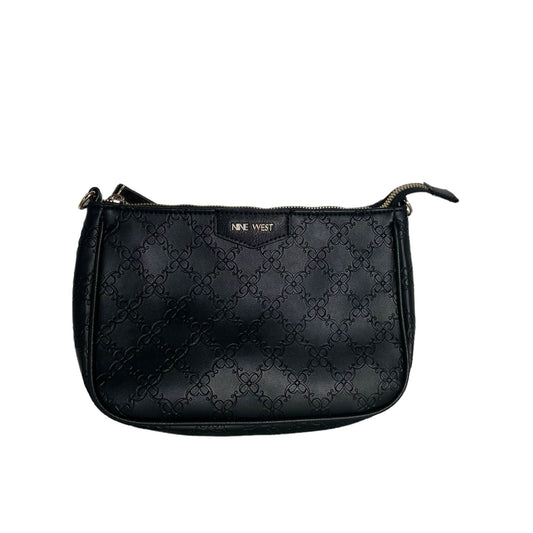 BOLSO SHOULDER  NINE WEST CON PRENSADO LOGO DE LA MARCA COLOR NEGRO