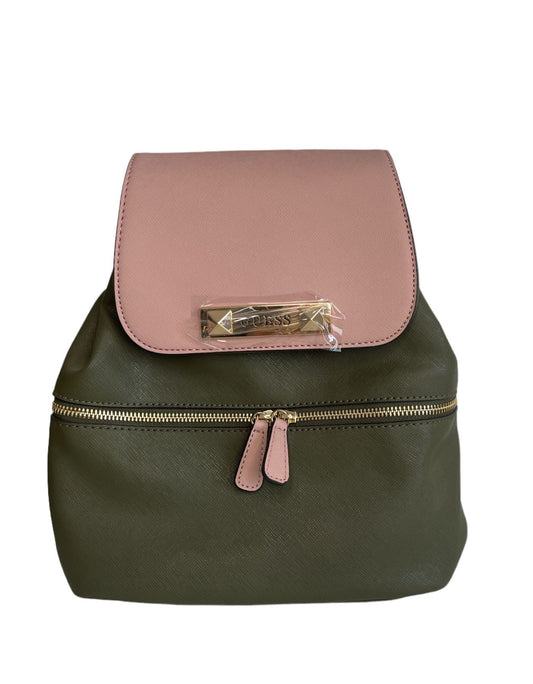 BACKPACK GUESS VERDE MILITAR CON ROSA