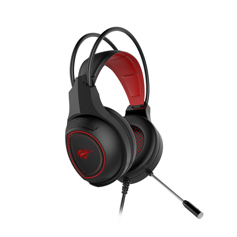 Audífonos Gamer Havit H2239d 3.5mm+usb y luz led roja